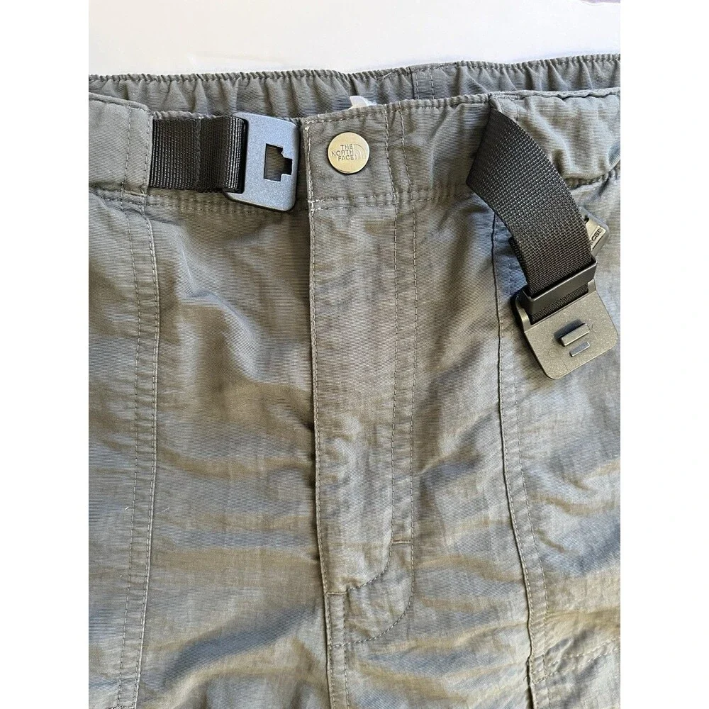 The North Face Y2K Mens Gray Belted Pants L Utility Pockets Adjustable Waist